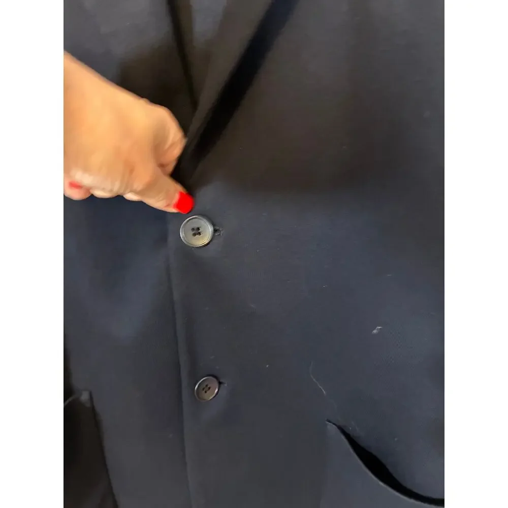 Uniqlo Men’s Dark Navy Stretch Blazer XXL 2 Button Single Breasted Corporate - Picture 3 of 4